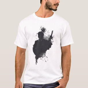 Samuraj Bläck Silhuett Mörk Krigare Konst T Shirt