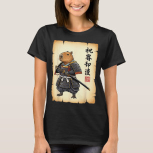 Samuraj Capybara Japansk Konst Vintage Grafisk Rol T Shirt