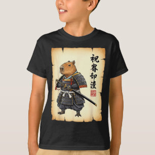Samuraj Capybara Japansk Konst Vintage Grafisk Rol T Shirt
