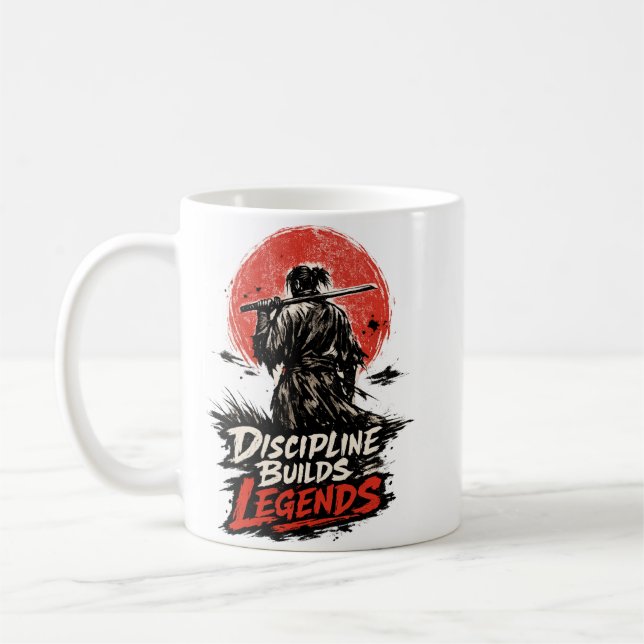 Samuraj Disciplin Motivation Konst Kaffemugg (Vänster)
