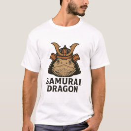 Samuraj Drak Retro Skäggagamen Rolig T Shirt