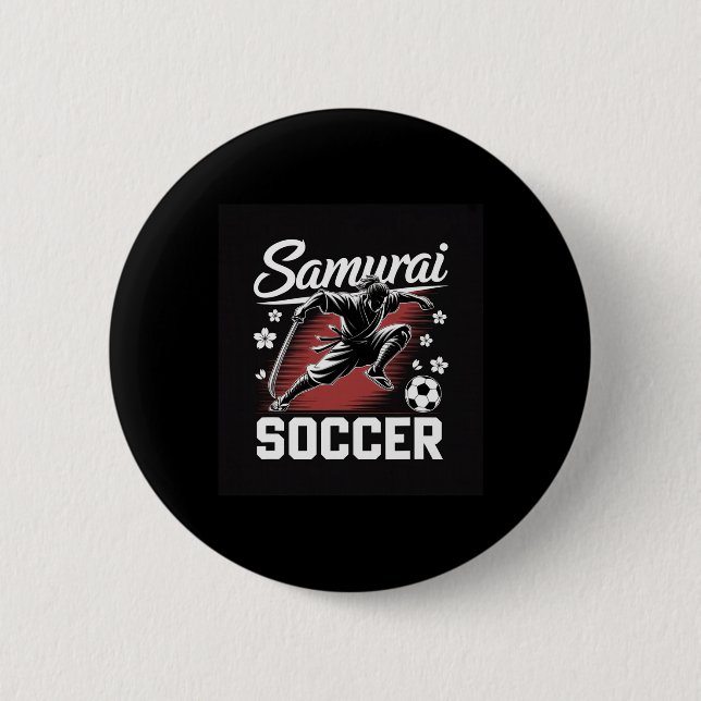 Samuraj Fotboll Krigare Ande Fotboll Katana Klinga Knapp (Framsida)