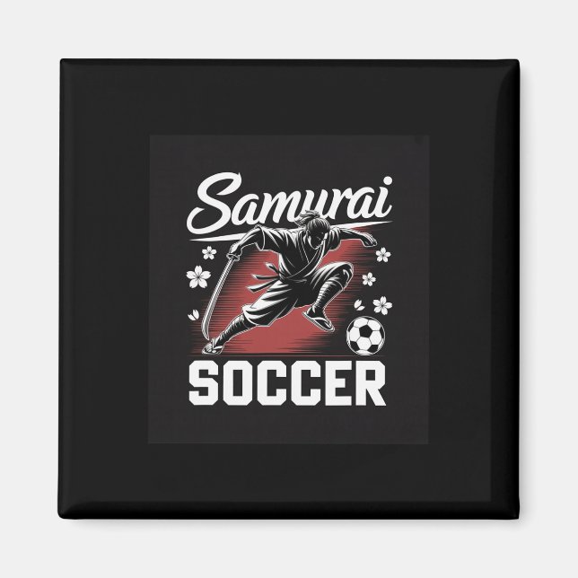 Samuraj Fotbollskrigare Andlig Fotboll Katana Blad Magnet (Framsidan)