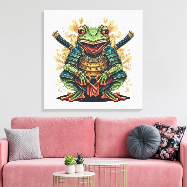 Samuraj grodkrigare Sträckt Canvastryck (Insitu (Vardagsrum))