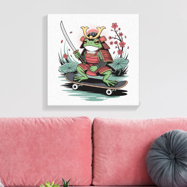 Samuraj grodkrigare Sträckt Canvastryck (Insitu (Vardagsrum))