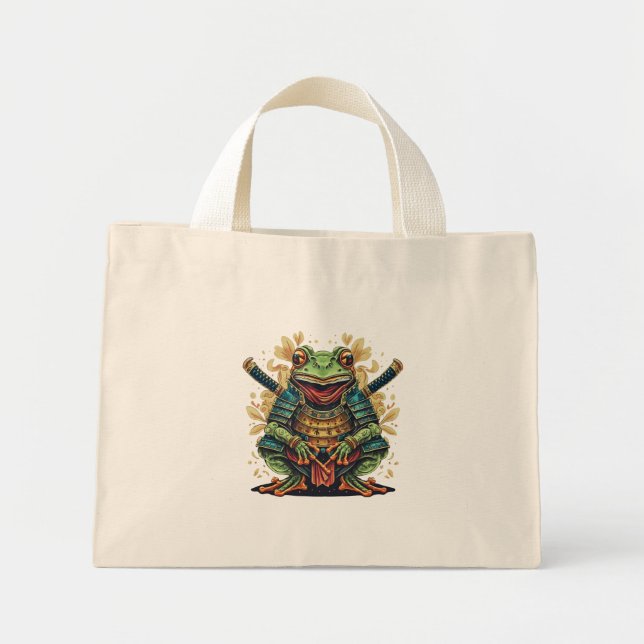Samuraj grodkrigare Tiny Tote Mini Tygkasse (Framsidan)