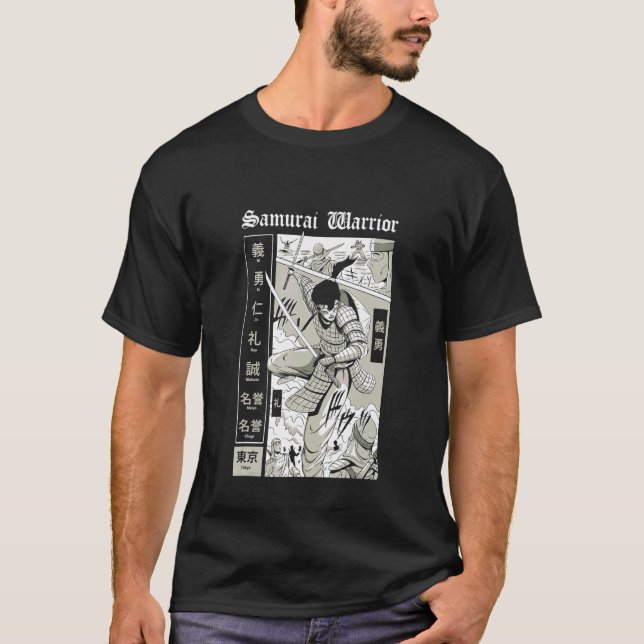 Samuraj i slagscenen  Samurajkrigaredesign T Shirt (Framsida)