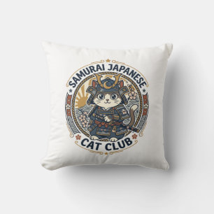 Samuraj Japansk Katt POD Vector Art - Samuraj Japa Kudde