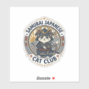 Samuraj Japansk Katt POD Vektor Konst - Samuraj Ja Klistermärken