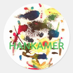 Samuraj Katt Dam Abstrakt Hankamer Artjunkhaus Kon Runt Klistermärke