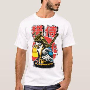 Samuraj Katt Krigare – Djärv Japansk Våg Tatuering T Shirt