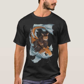 Samuraj Katt Ninja Estetik Japansk Katana Tokyo T Shirt