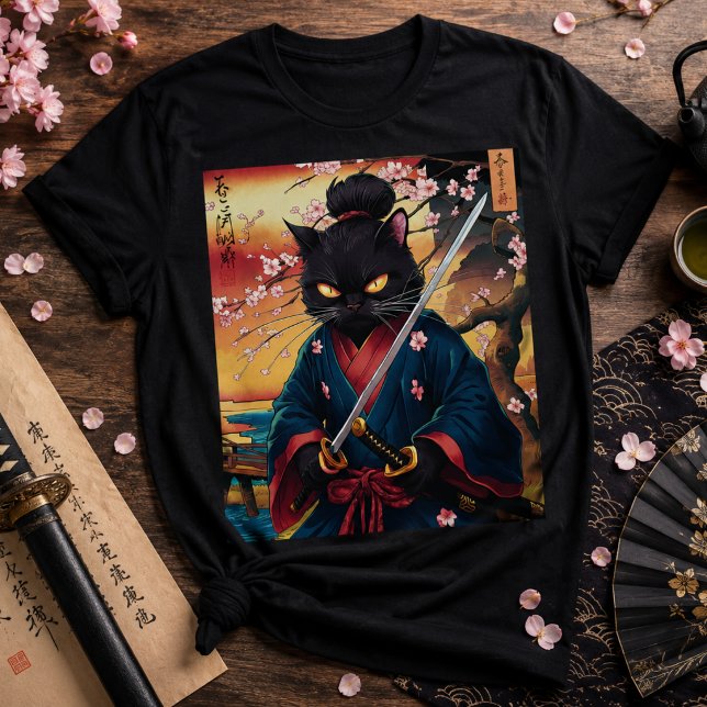 Samuraj Katt Tröja | Söt Japansk Krigare Tee (Skapare uppladdad)
