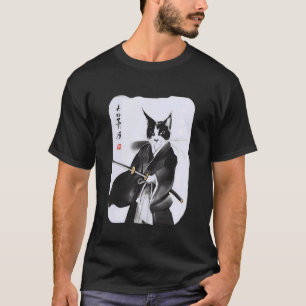 Samuraj Katt Vintage Japansk Ukiyo e Krigare Konst T Shirt