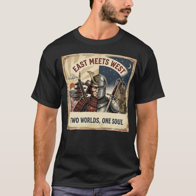 Samuraj Knight Fusion Minimal Vintage T-shirt (Framsida)