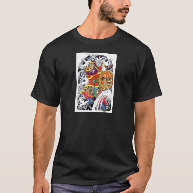 Samuraj-krigarens tatueringdesign t shirt (Framsida)