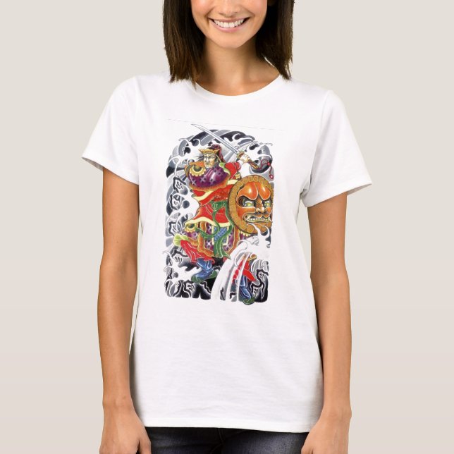 Samuraj-krigarens tatueringdesign tee (Framsida)