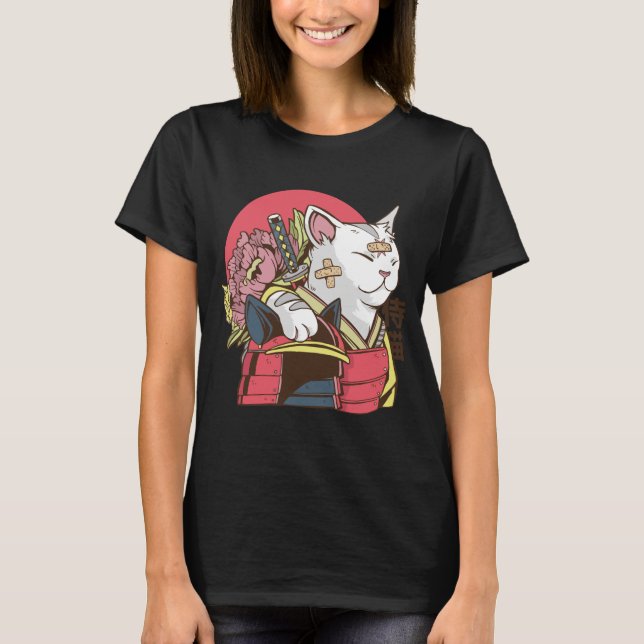 Samuraj Krigarkatt T Shirt (Framsida)