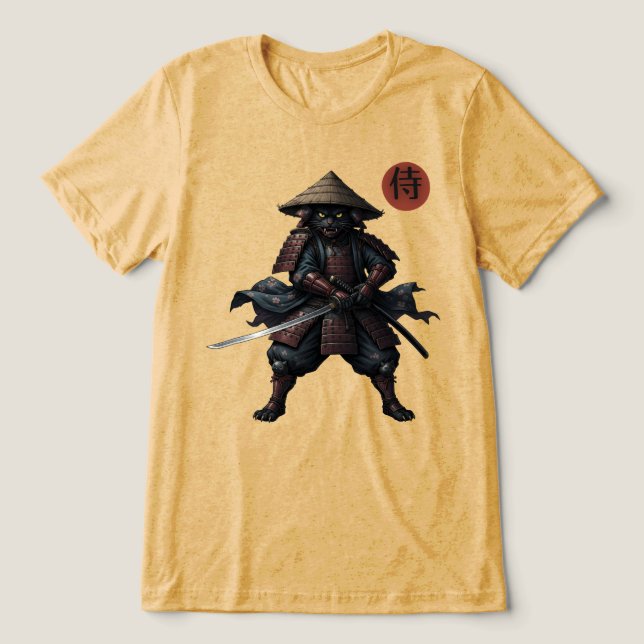 Samuraj Krigarkatt T Shirt (Design Framsida)