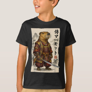 Samuraj Murmeldjur Japansk Konst Krigare Djur Kärl T Shirt