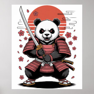 Samuraj Panda Björn Affisch
