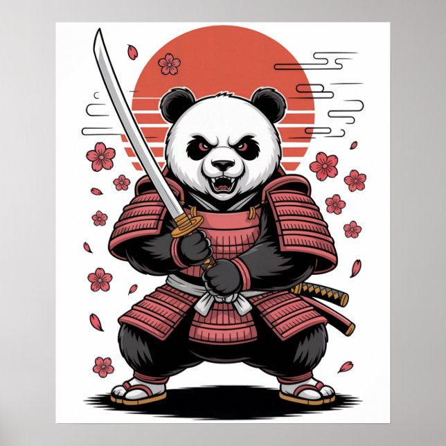 Samuraj Panda Björn Affisch (Framsidan)