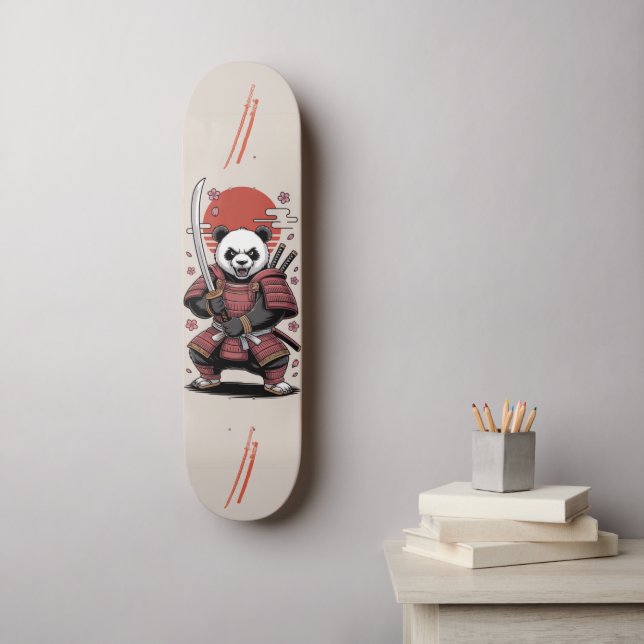 Samuraj Panda Björn krigare Skateboard (Väggkonst)