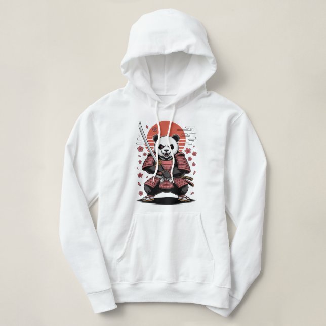 Samuraj Panda Björn Vuxen Tröja Hoodie (Design framsida)