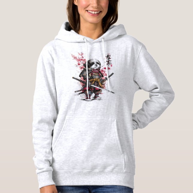 Samuraj Shih Tzu - Episk krigshund T Shirt (Framsida)