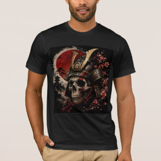 Samuraj Skalle Japansk Krigare Vintage T-Shirt