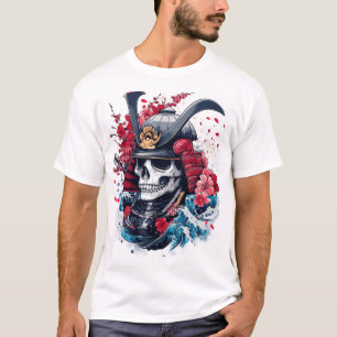 Samuraj Skalle Krigare T Shirt