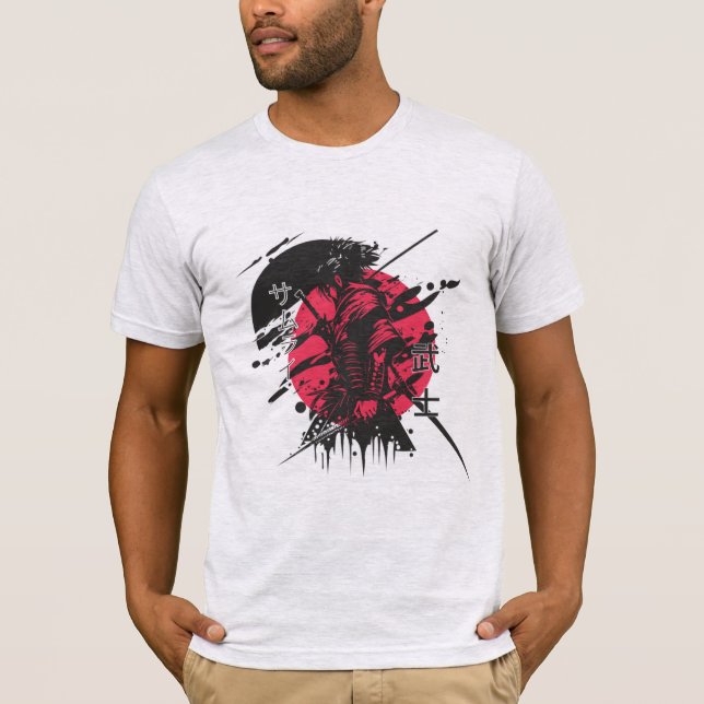 samuraj T-shirt för män (Framsida)