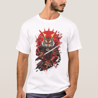 Samuraj Tiger Krigare Djärv Vektor Konst T Shirt