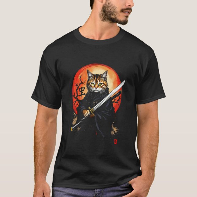 Samurajkatten T Shirt (Framsida)