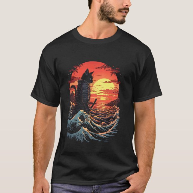 Samurajkatten T Shirt (Framsida)