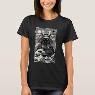 Samurajkattt gammal japansk Ukiyo-e-konst T Shirt