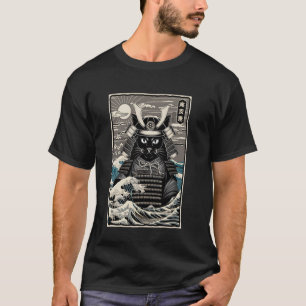 Samurajkattt Ukiyo-e-konst från gamla Japan T Shirt