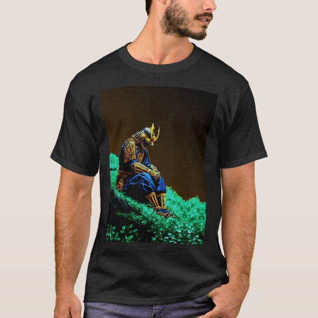 Samurajkrigare i gyllene rustning Episk japansk ko T Shirt (Framsida)