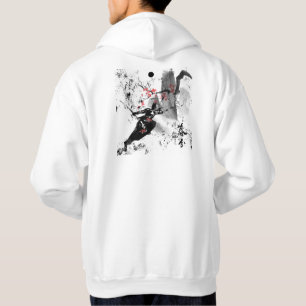 Samurajkrigare i rörelse - Sumi-e bläckkonst Hoodie
