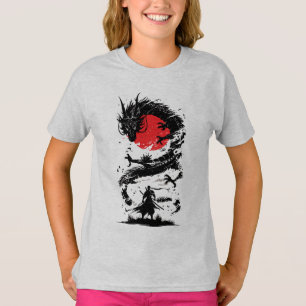Samurajkrigare och drakstrid t shirt