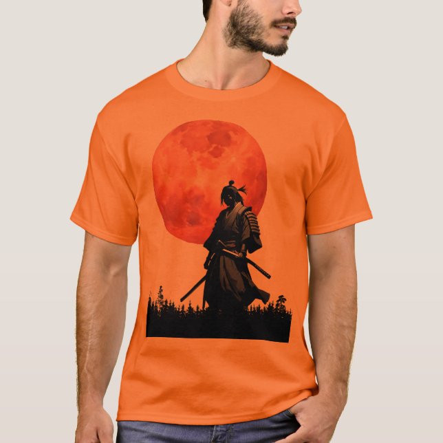 Samurajkrigare under den röda månen t shirt (Framsida)