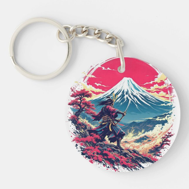 Samurajkrigare vid Mount Fuji Japansk konst (Framsidan)