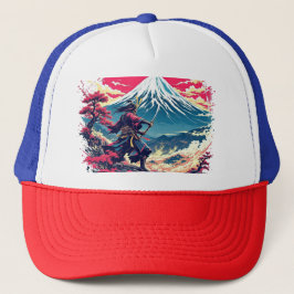 Samurajkrigare vid Mount Fuji Japansk konst Keps