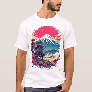 Samurajkrigare vid Mount Fuji Japansk konst t-shir T Shirt