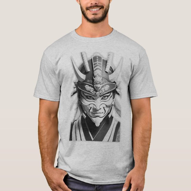 Samurajmask grå t-shirt (Framsida)