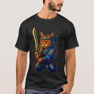 "Samurajmorrhår" – Ninja Katt Krigare T-Shirt