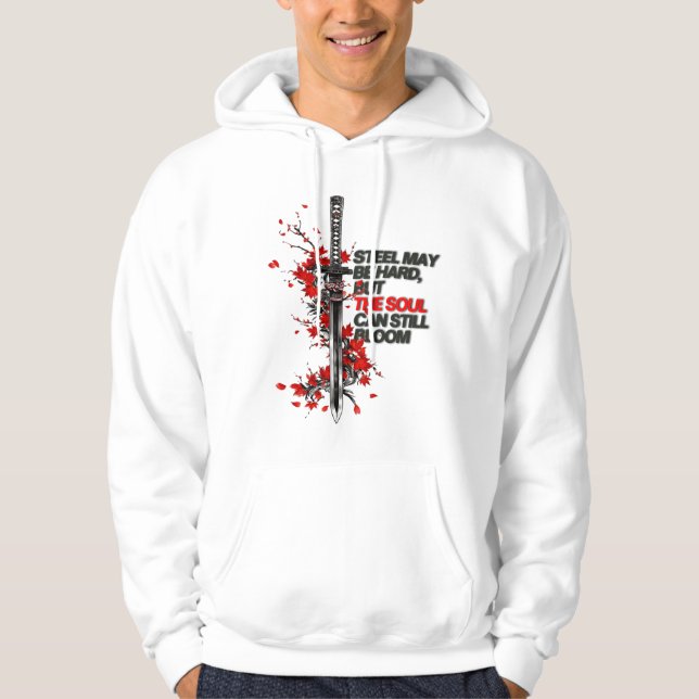 Samurajsvärd med röda lönnlöv hoodie (Framsida)
