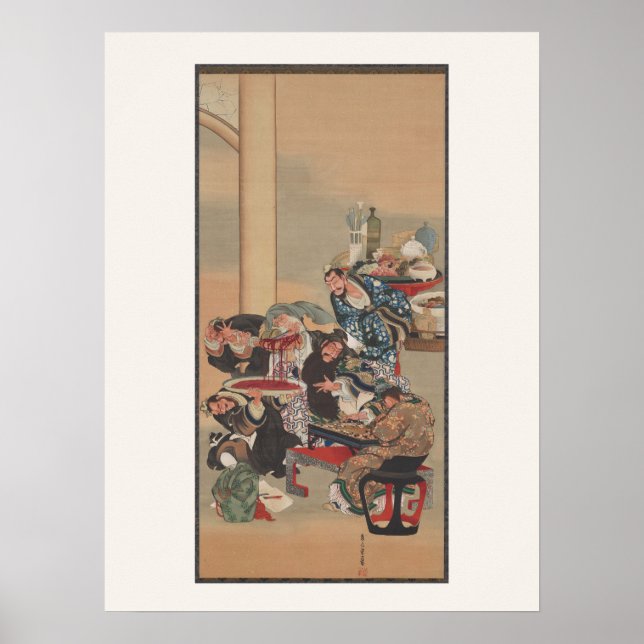 Samurajträsnitt - Kuniyoshi Ukiyo-e Affisch (Framsidan)