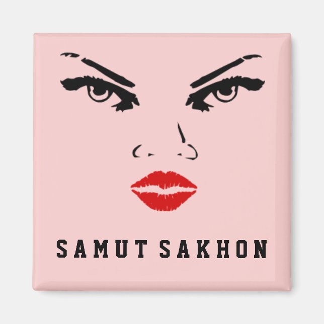 Samut Sakhon, Thailand Woman Girlvän Magnet (Framsidan)