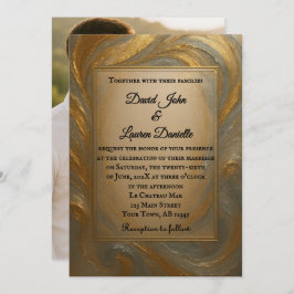 Samvet Alloy Photo Wedding-inbjudan Inbjudningar